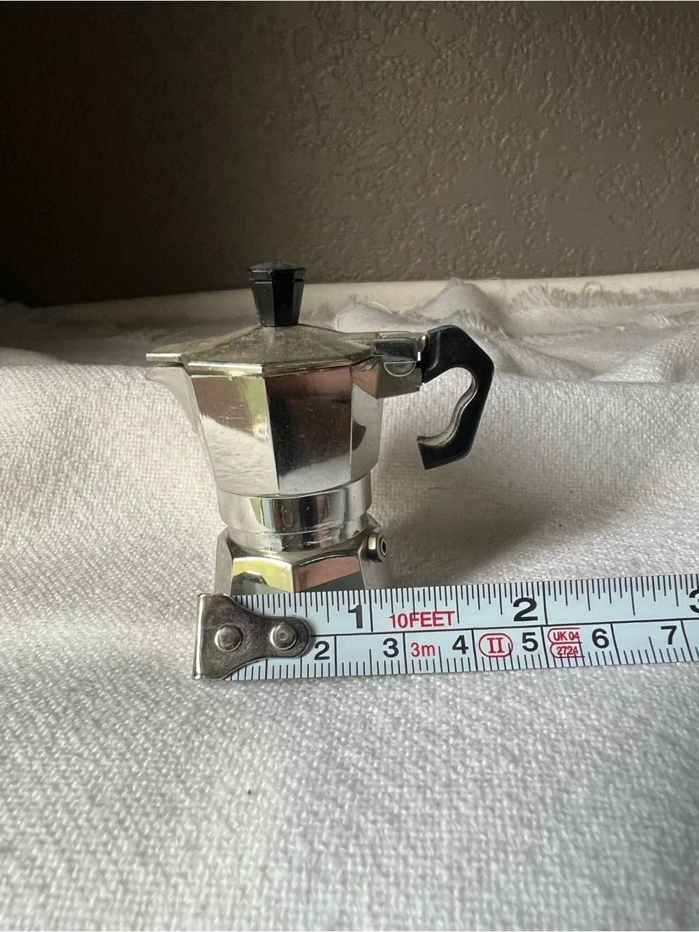Vintage Mini Coffee Pot Percolator Magnet Silver-tone and Black Lid Lifts